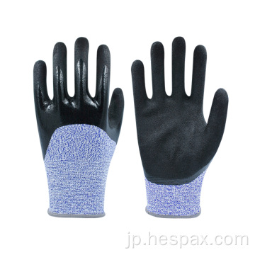 HeSpax HPPEアンチカット手袋砂質ニトリル手袋